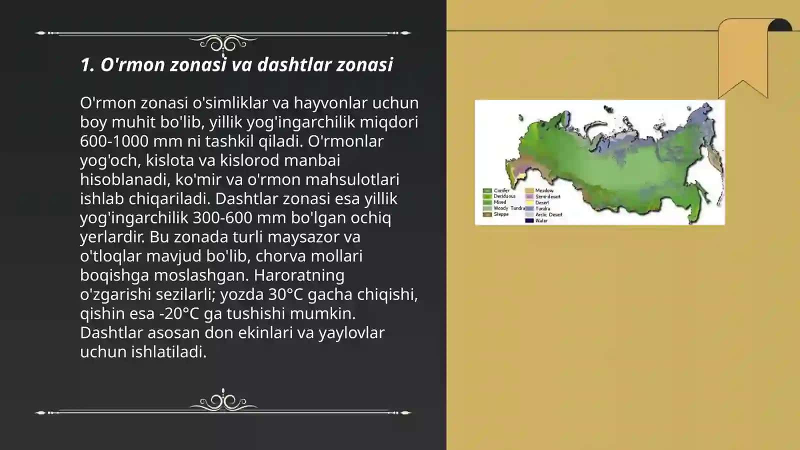 Yevrosiyo tabiat zonalarining bir-biridan farqi haqida 3