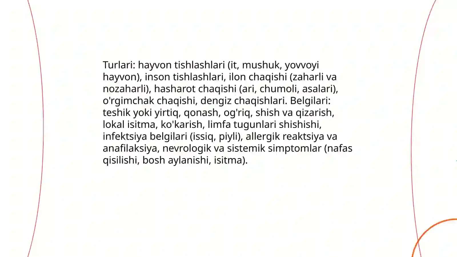 Tishlangan va chaqilgan jarohatlarda birinchi tibbiy yordam 3