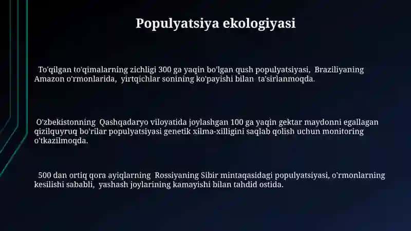 Ekologiya asoslari fan haqida tushuncha 3