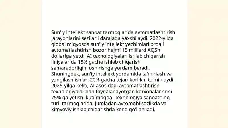 Sun'iy intellekt sanoat tarmoqlarida avtomatlashtirish 3