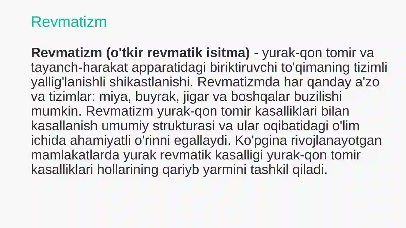 Revmatizm.Revmatik isitma to'liq 3