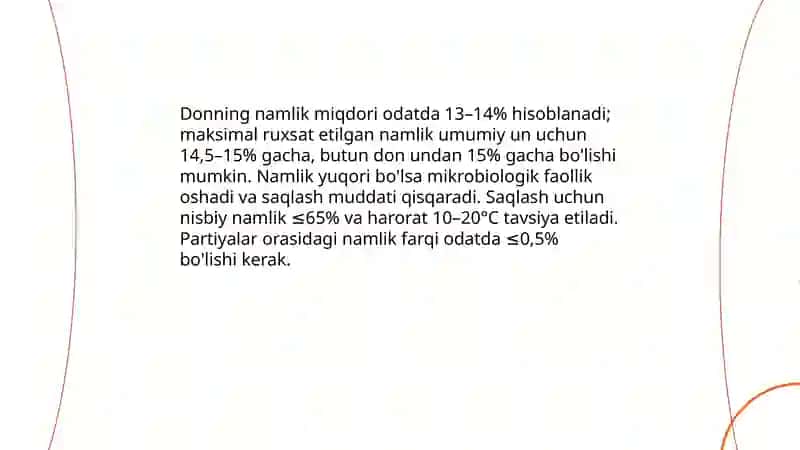 Don va don mahsulotlarining sifat koʻrsatkichlari va unga qoʻyiladigan talablar 3