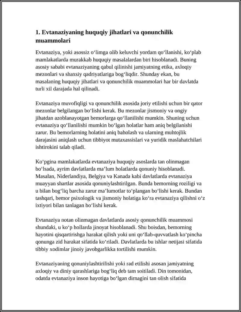 EVTANAZIYA MUOMMOLARI 3