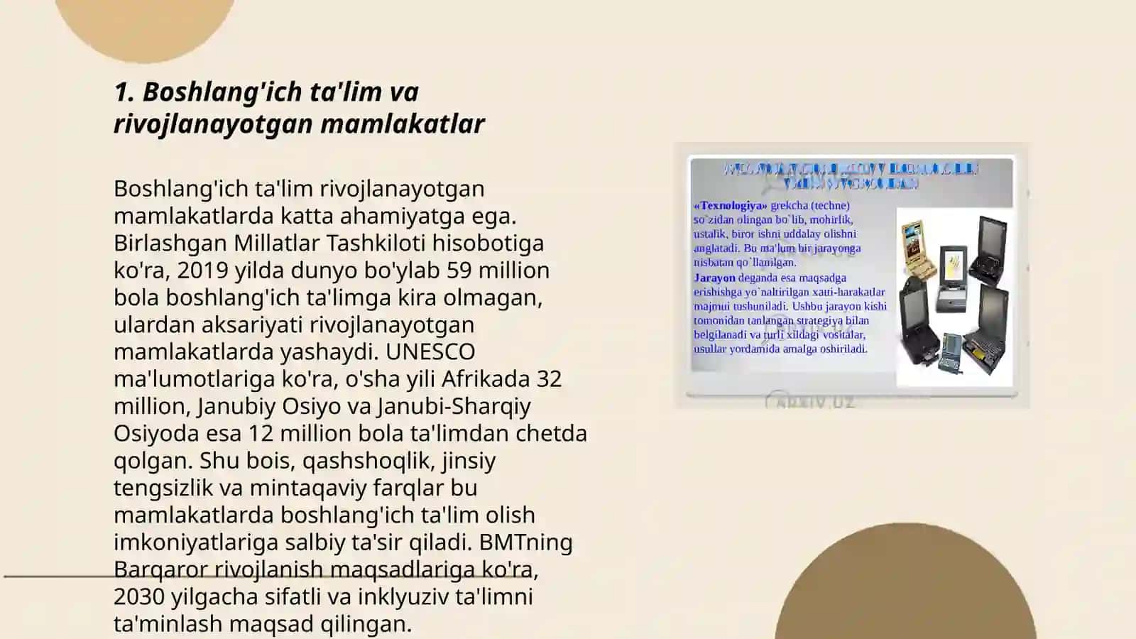 Boshlang'ich ta'lim va rivojlanayotgan mamlakatlar 3