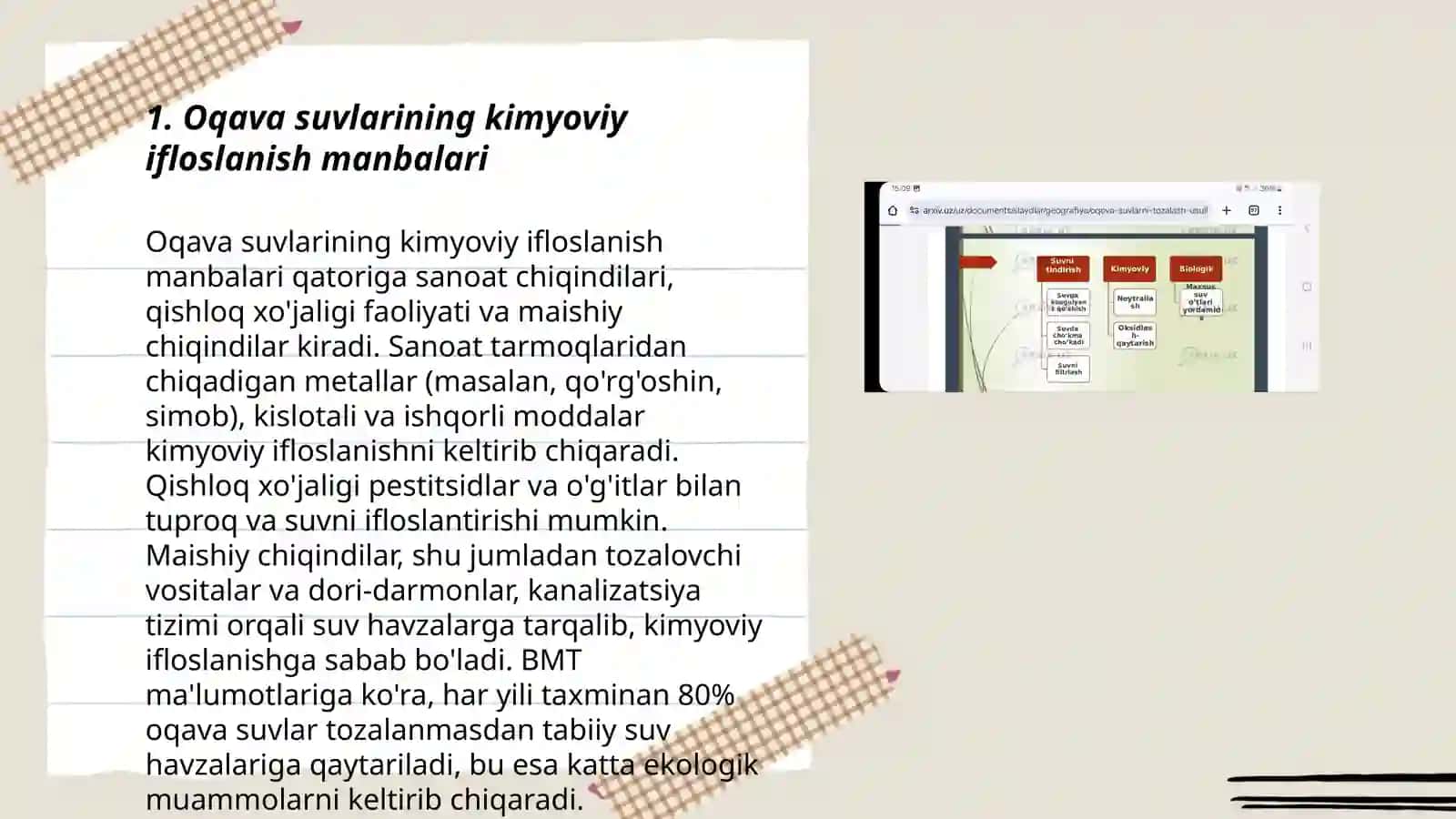 Oqava suvlarining kimyoviy ifloslanishi va ularni tozalash usullari 3