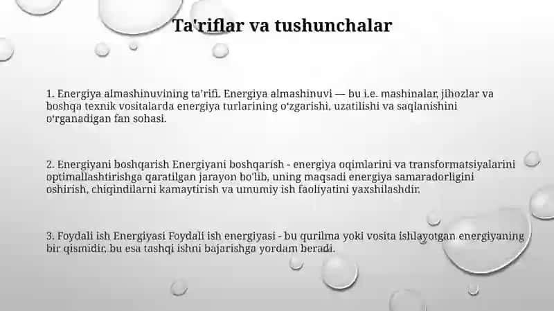 Energiya Almashinuvining Boshqarilishi 3