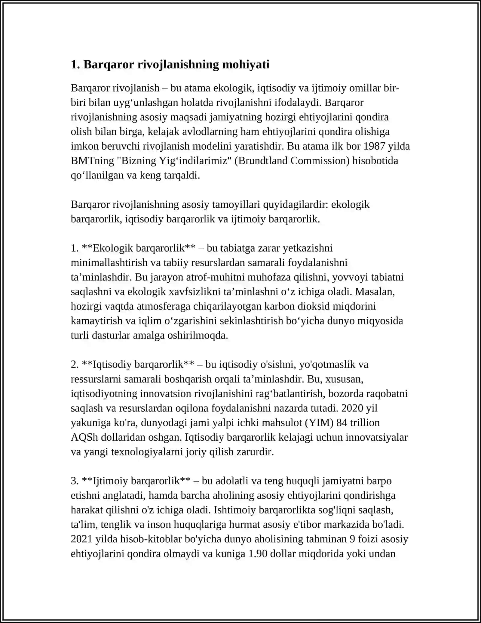 BARQAROR RIVOJLANISH VA BIOXILMA XILLIKNI SAQLASH 3