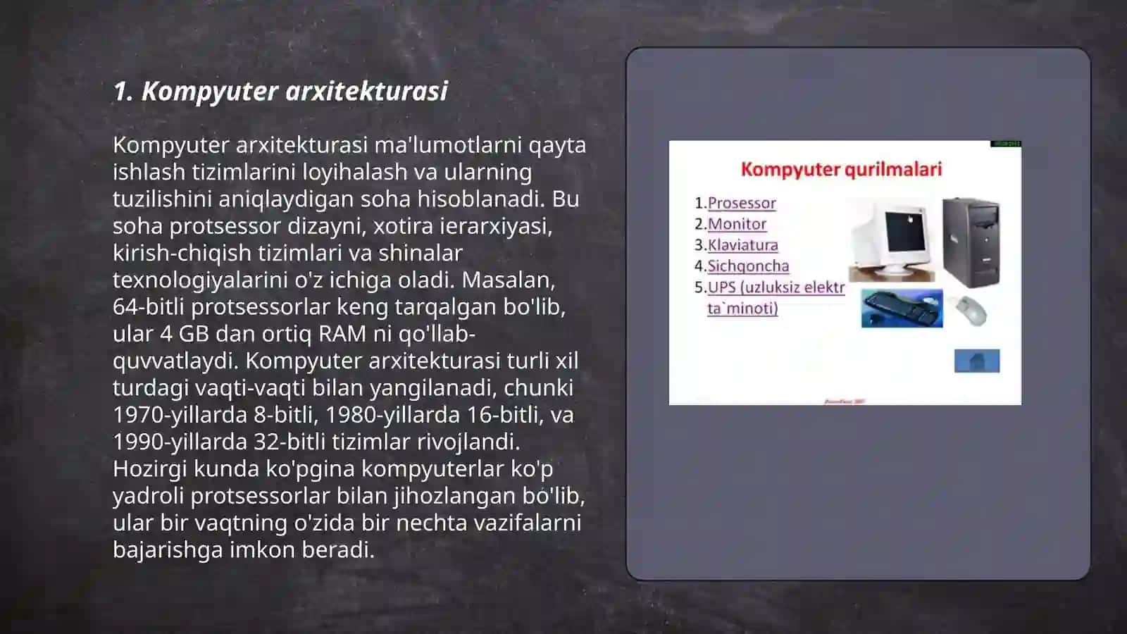 Shaxsiy kompyuterning axboriy-mantiqiy asoslari 3