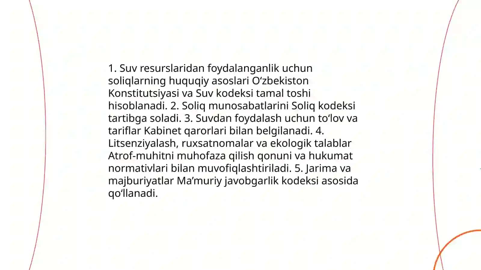 Suv resurslaridan foydalanganlik uchun soliqlar 3