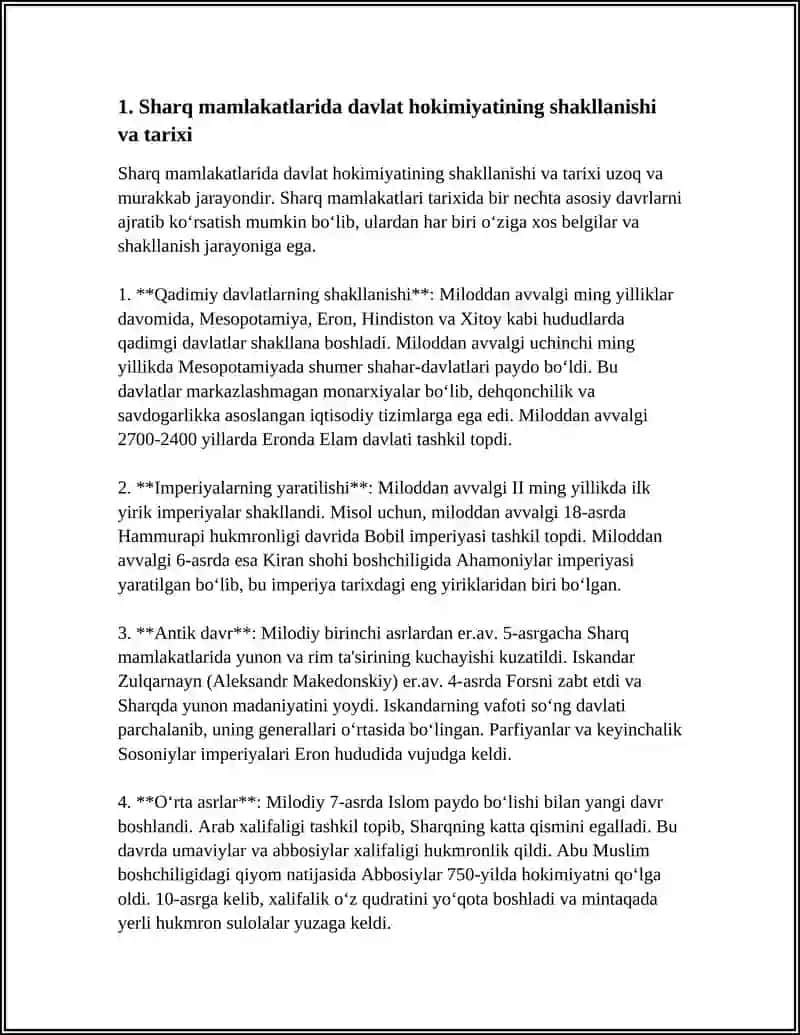 SHARQ MAMLAKATLARIDA KUCH, DAVLAT, IJTIMOIY-IQTISODIY TARAQQIYOT 3
