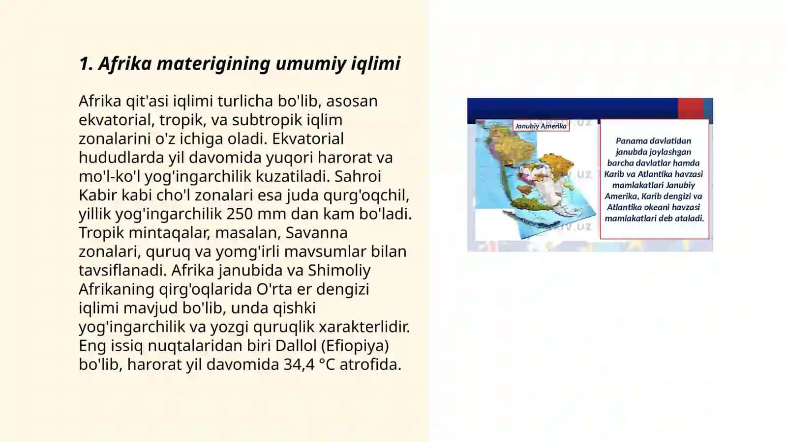 Afrika materigi iqlim xususiyatlari 3