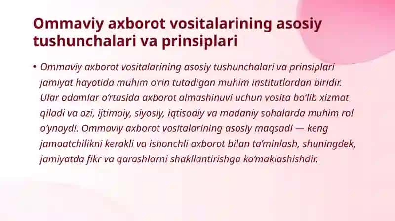 O’ZBEKISTON RESPUBLIKASIDA OMMAVIY AXBOROT VOSITALARINING FAOLIYATI 3