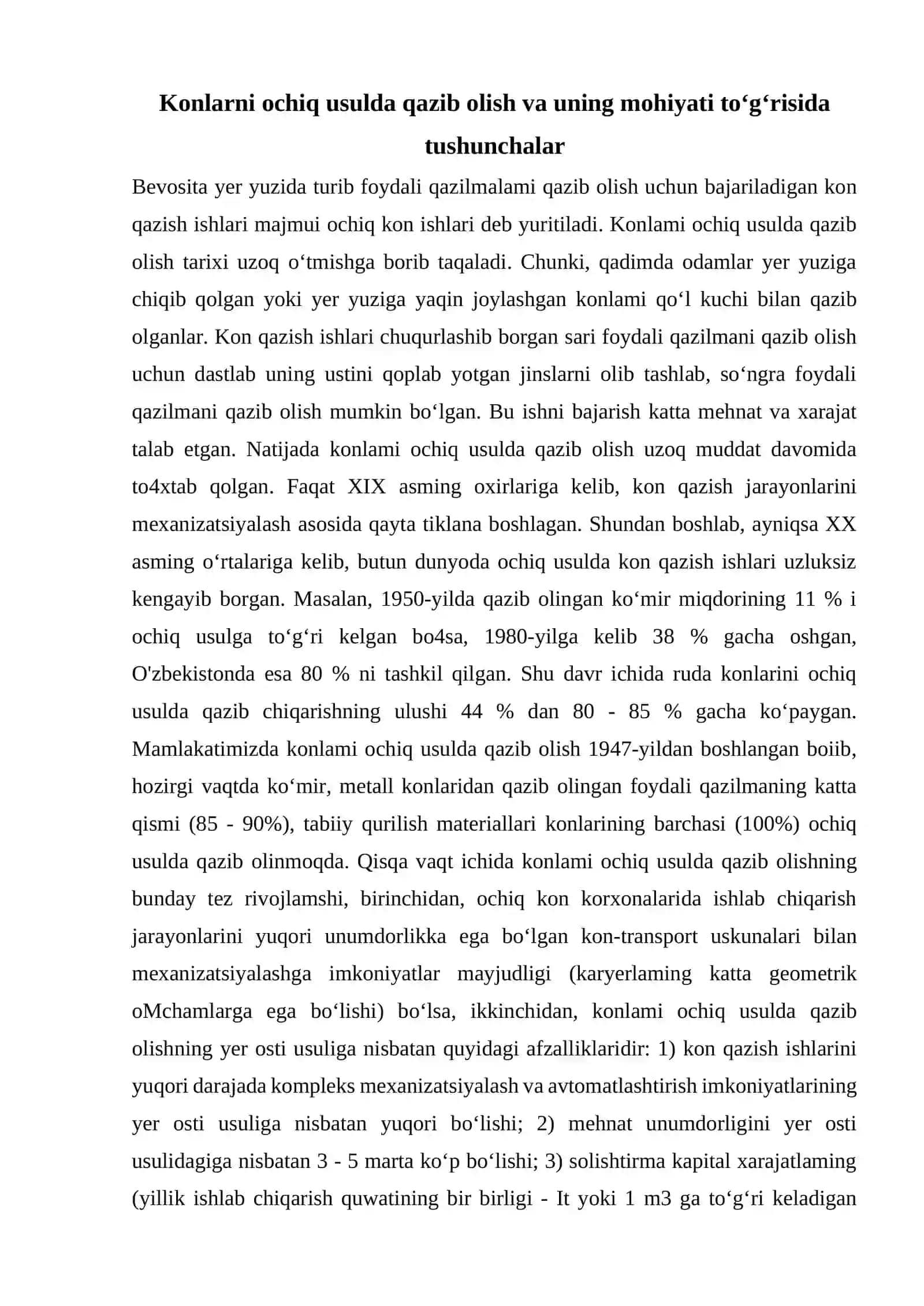 Ochiq kon gidromexanizatsiya vositalari 3