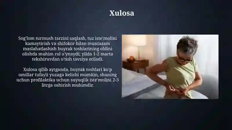 Buyrak tosh kasalliklari va davolash usullari 3