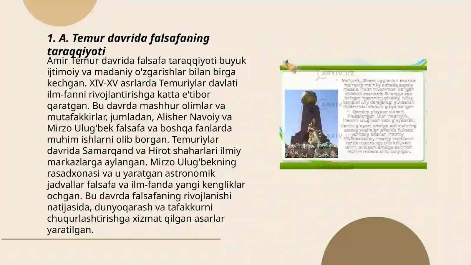 Markaziy Osiyoda A. Temur davridagi falsafiy qarashlar 3