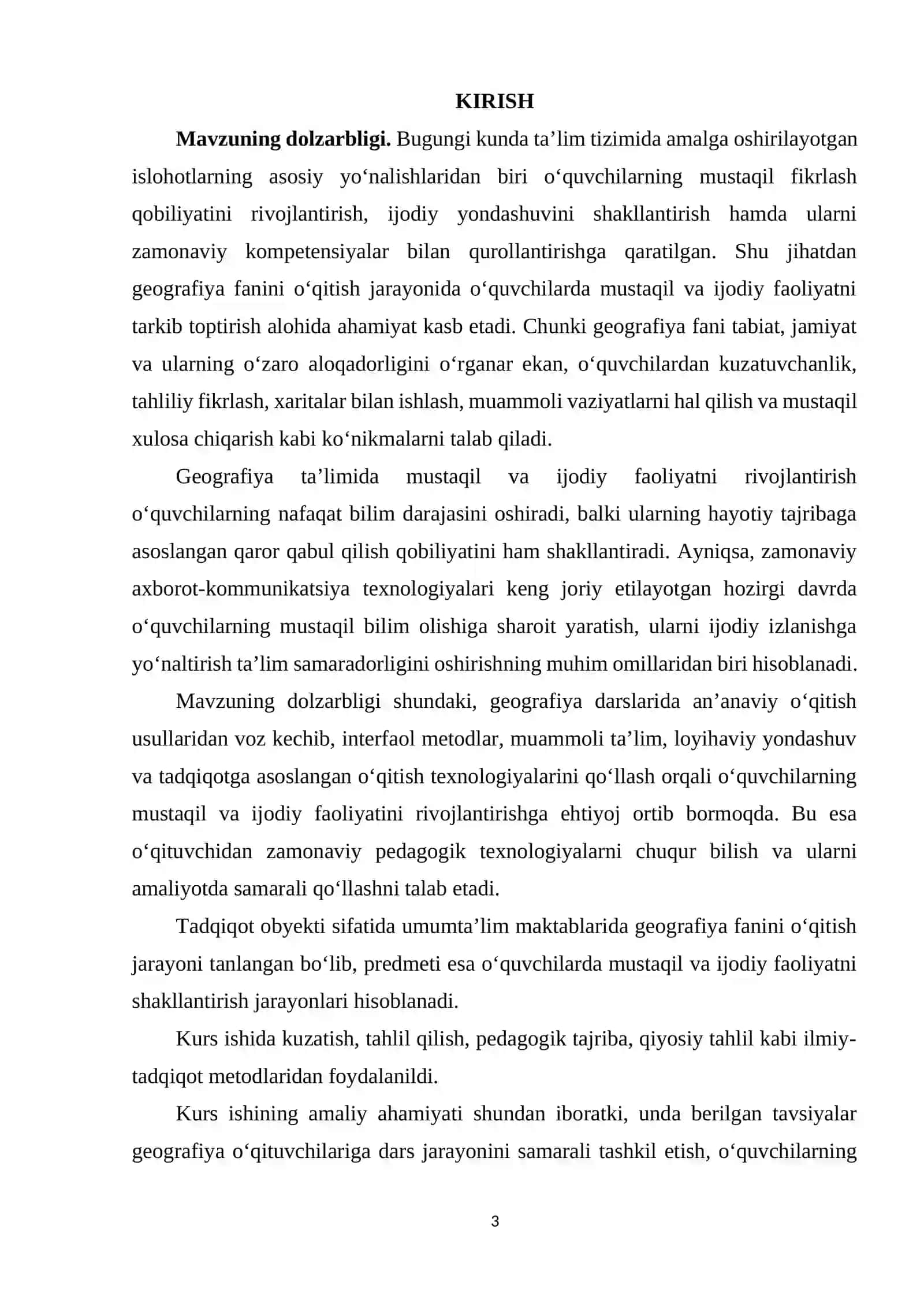 GEOGRAFIYANI OʻQITISHDA OʻQUVCHILARDA MUSTAQIL VA IJODIY FAOLIYATINI TARKIB TOPTIRISH. 3