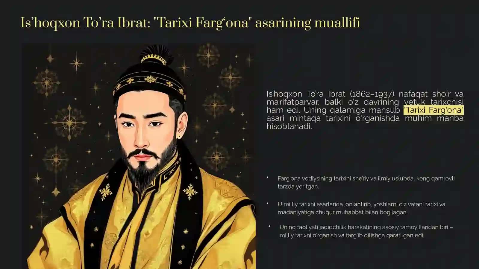 TARIX SOHASI FIDOIYLARI Buyuk ajdodlar va ularning merosi 3