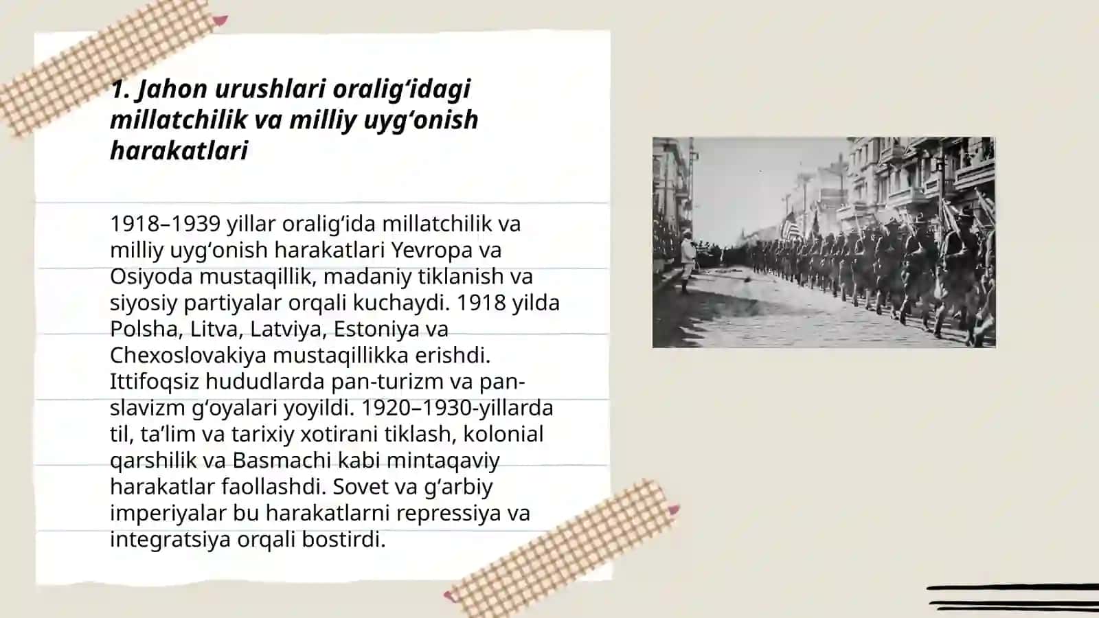 Jahon urushlari oraligʻidagi millatchilik va milliy uygʻonish harakatlari 3