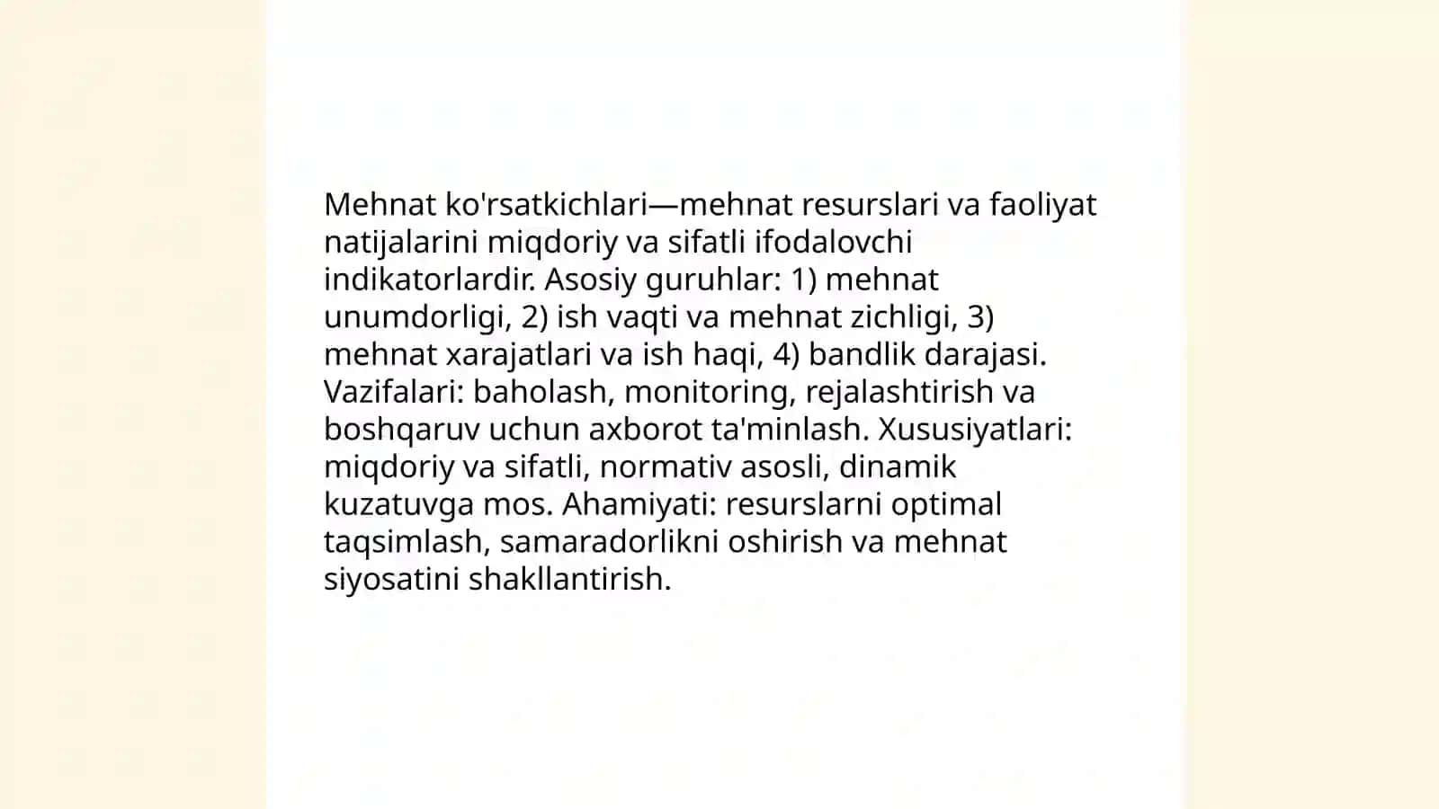 Mehnat kursatkichlarini taxlil qilishning nazariy asoslari 3