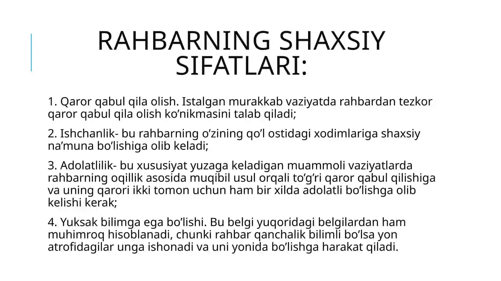 Ta’lim Muassasasi rahbarining shaxsiy sifatlari 3