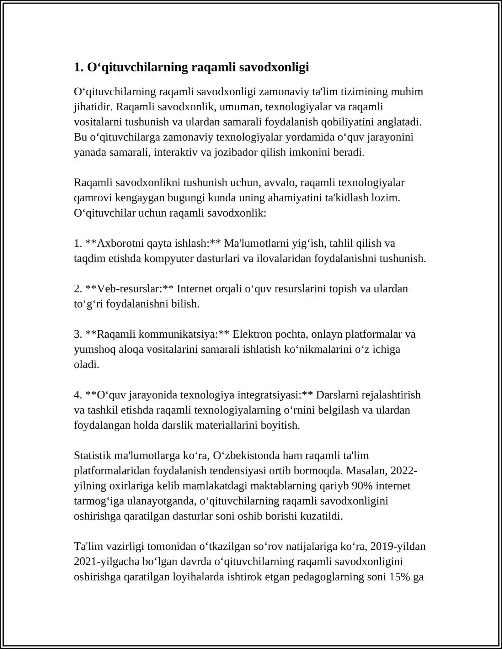 OʻQITUVCHI FAOLIYATIDA KOMPYUTER TEXNOLOGIYALARIDAN FOYDALANISH 3
