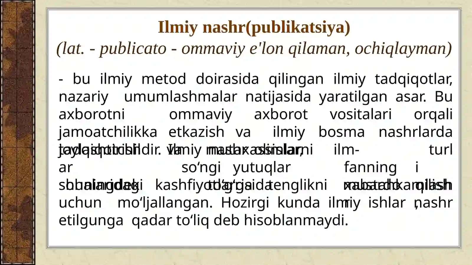 TADQIQOT NATIJALARINI E’LON QILISH 3