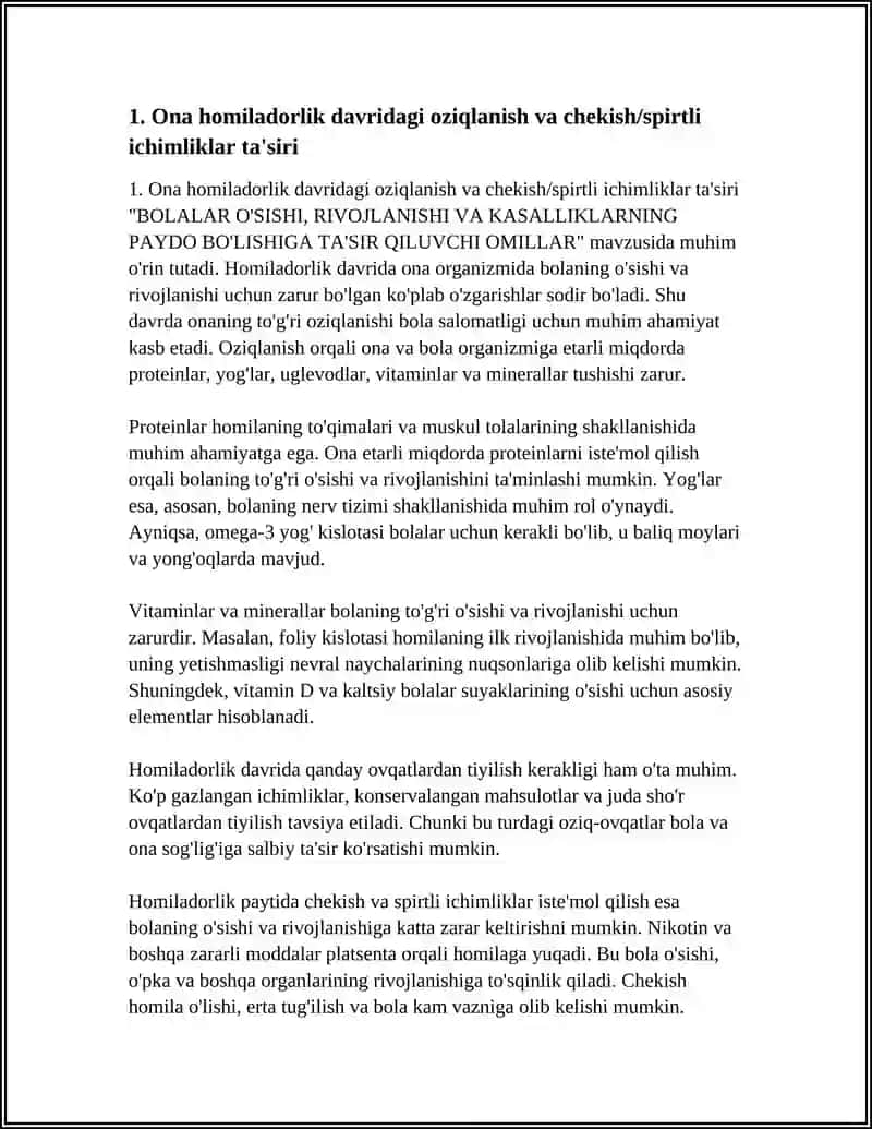 BOLALAR O'SISHI, RIVOJLANISHI VA KASALLIKLARNING PAYDO BO'LISHIGA TA'SIR QILUVCHI OMILLAR 3