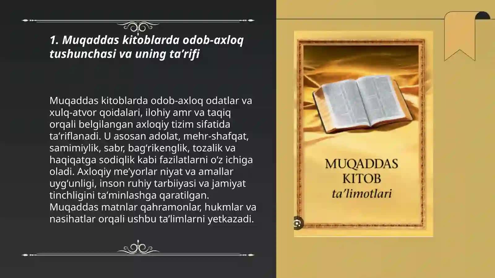Muqaddas diniy kitoblarda odob-axloq va tarbiya masalalari 3