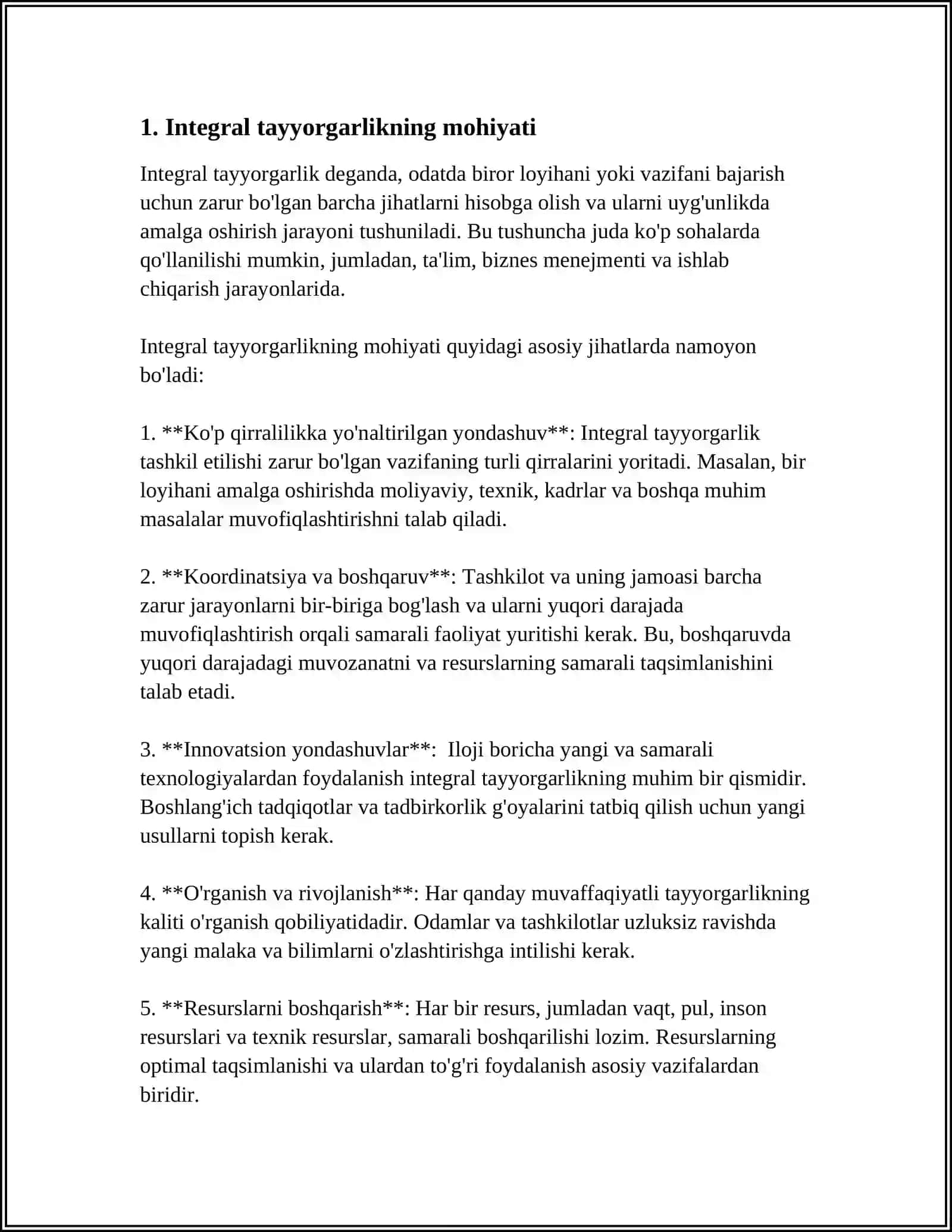 INTEGRAL TAYYORGARLIK MAQSAD, VAZIFALAR, VOSITALARI, O'YIN VA MUSOBAQA TAYYORGARLIGINING MOHIYATI 3