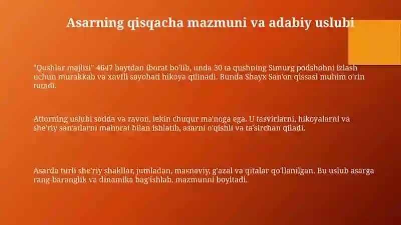 Nishotiyning"Qushlarmunozarasi"asartahlili 3