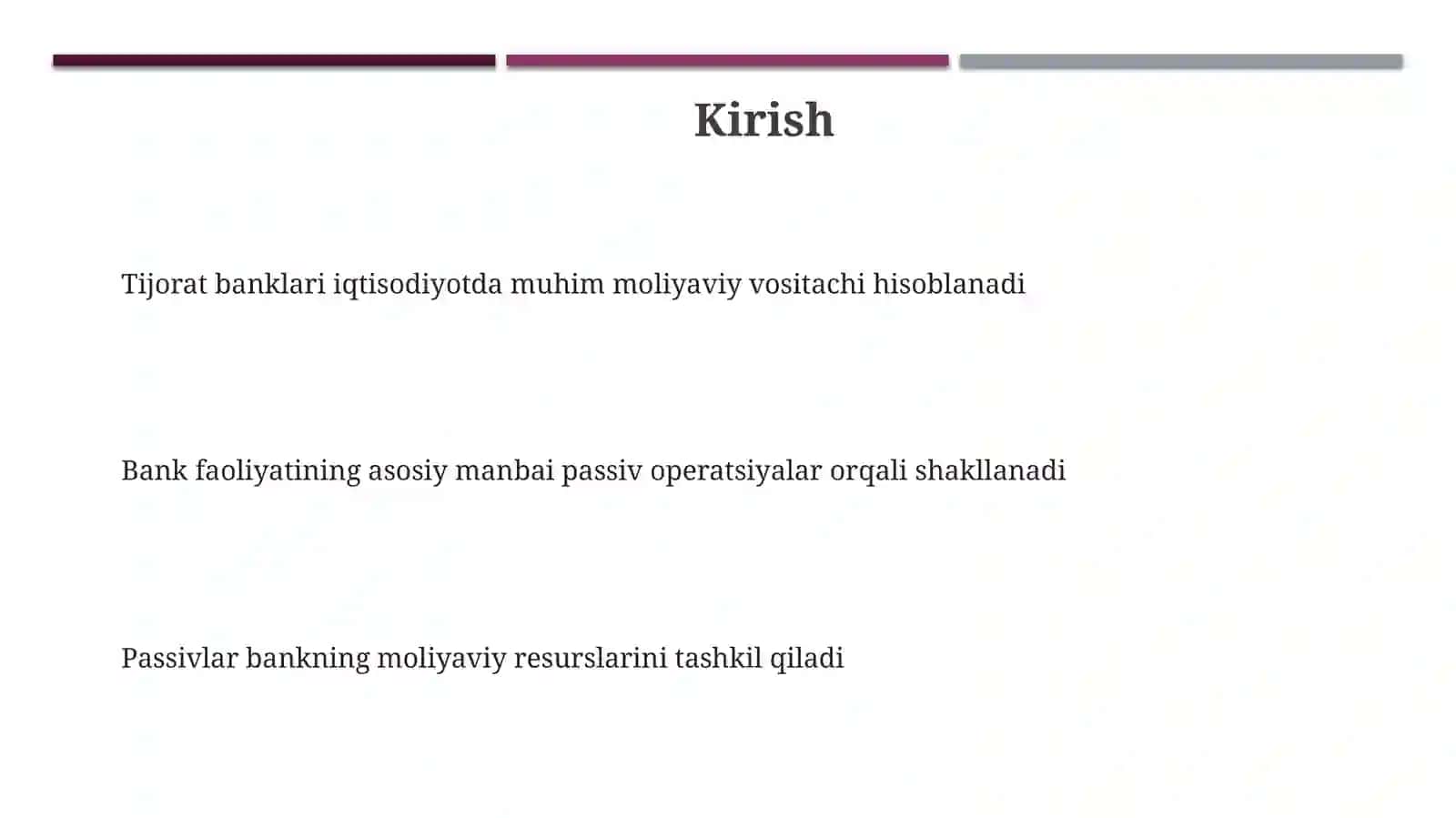 Tijorat banklarining passivlarining joylashishi va diversifikatsiyasi 3