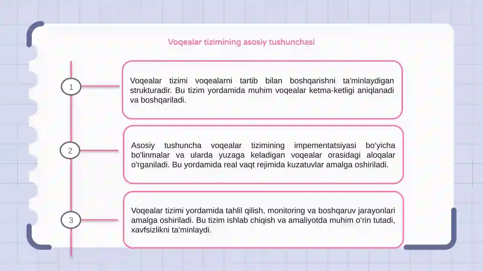 Voqealar tizimi 3