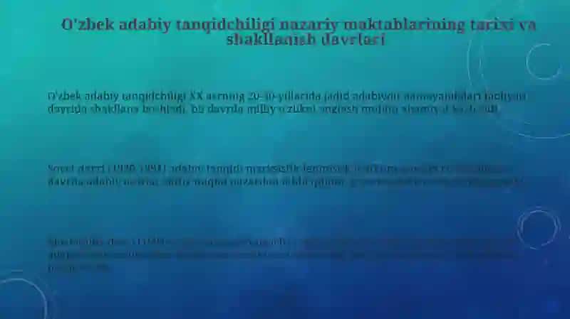O'zbek adabiy tanqididanazariy maktablar 3