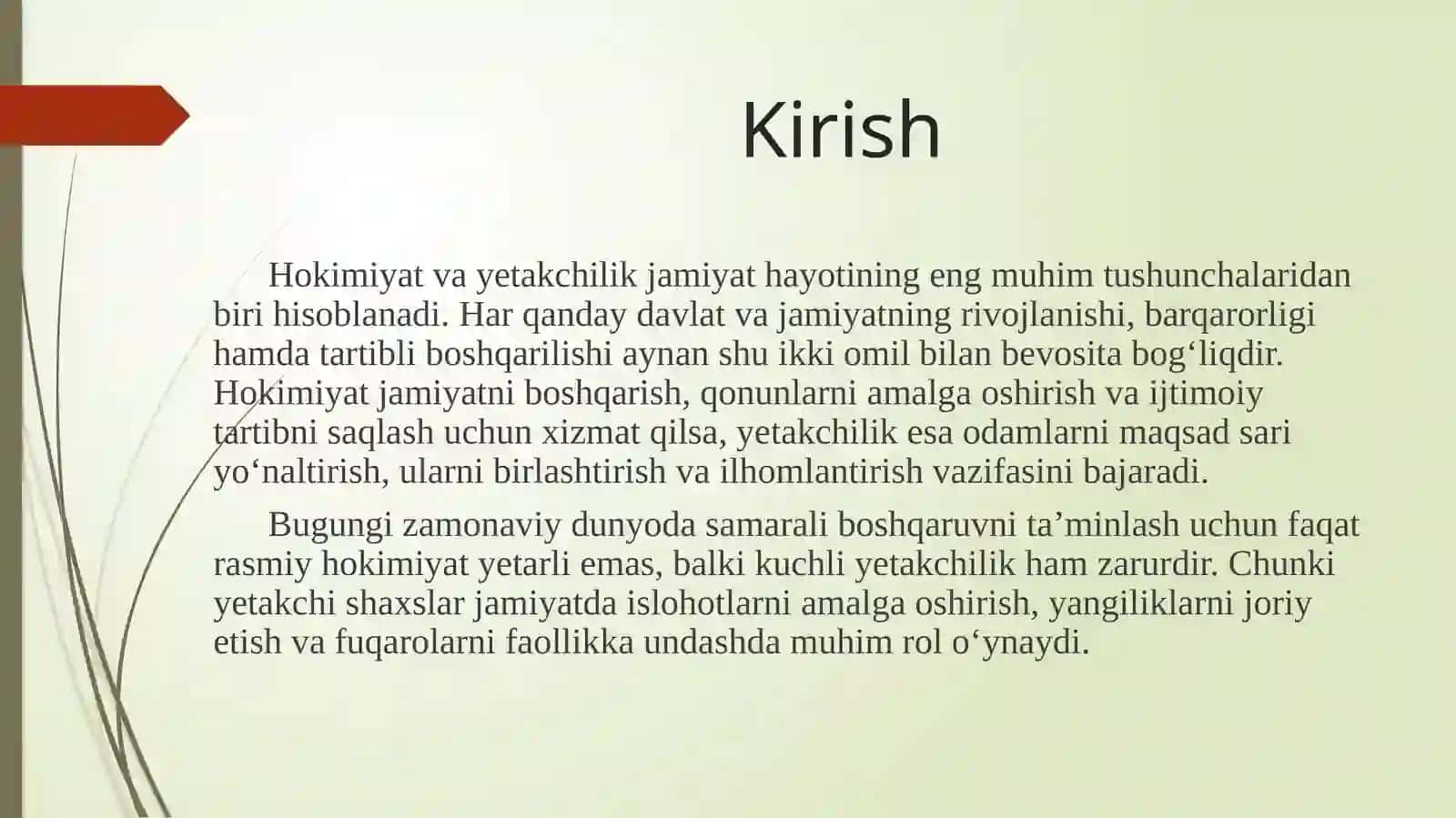 Hokimiyat va Yetakchilik 3