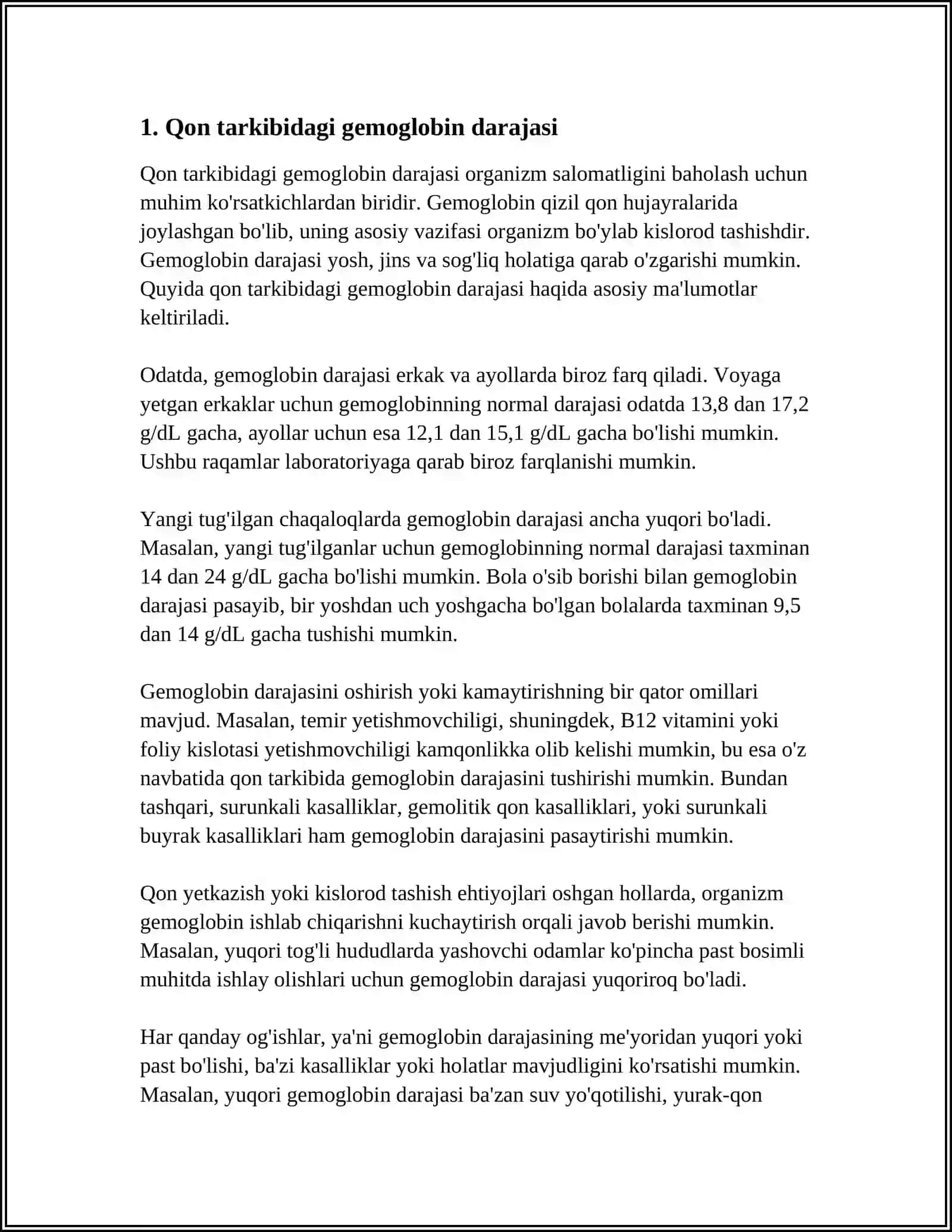 MUSTAQIL ISH Mavzu: UMUMIY QON TAXLILINI INTERPRETATSIYASI 3