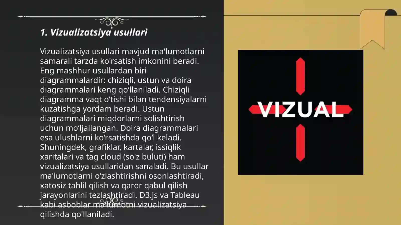 Natijalarni vizual va matn shaklida taqdim qilish 3