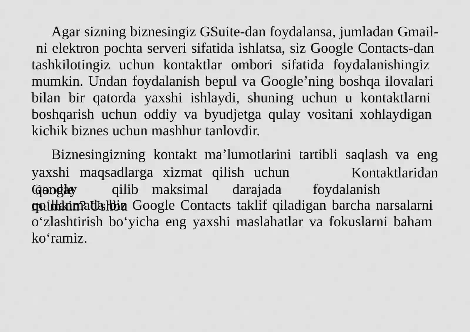 Google Contacts va uning imkoniyatlari 3