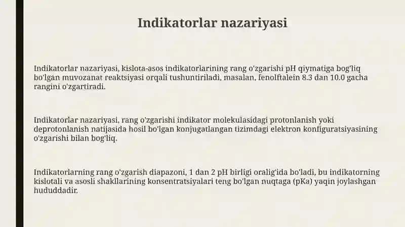 Indikatorlar nazariyasi 3