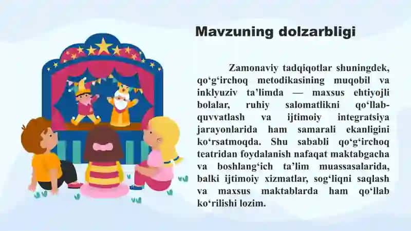 Qoʻgʻirchoq teatri orqali axloqiy tarbiya berish 3
