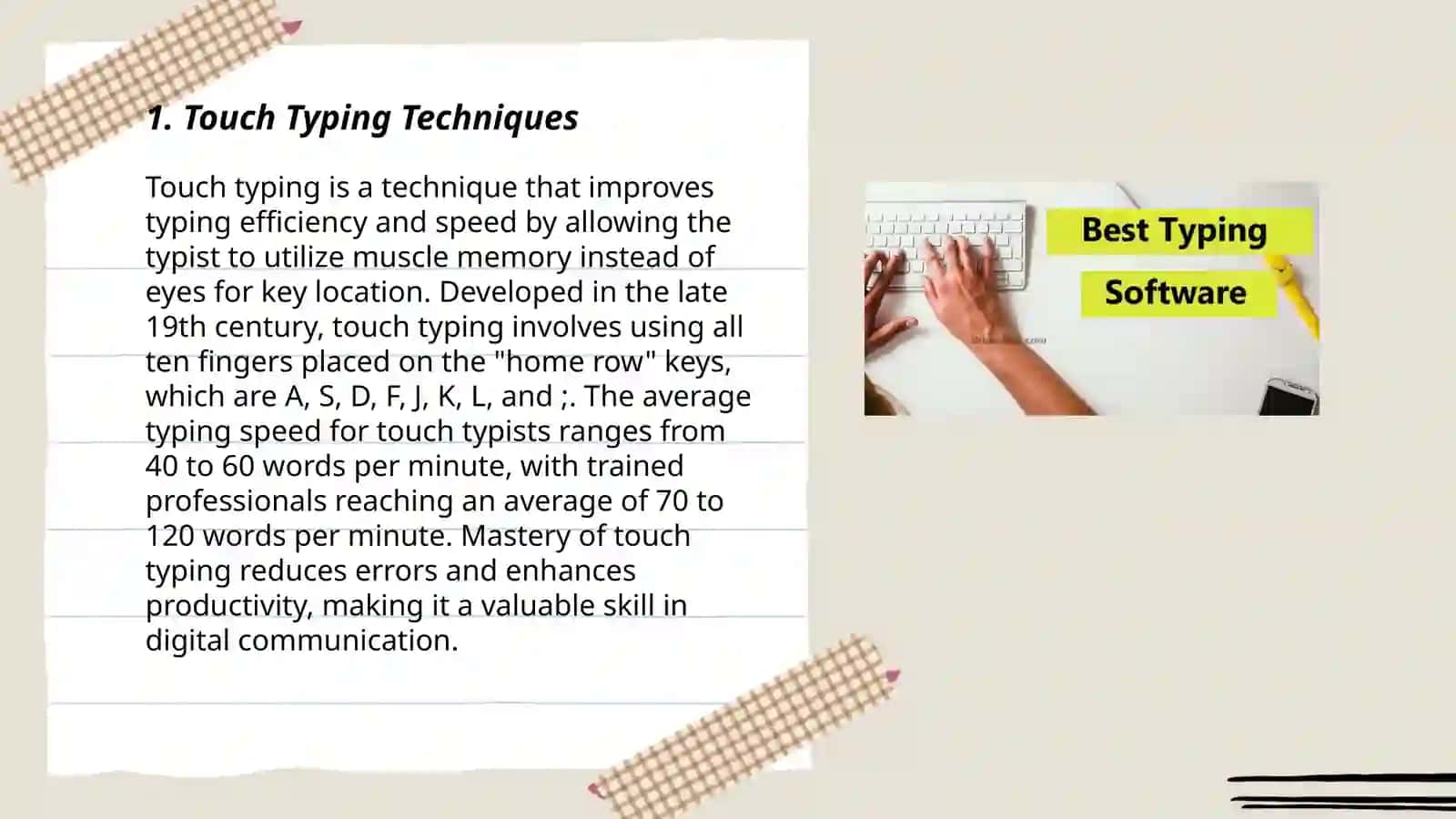 Touch Typing Techniques 3