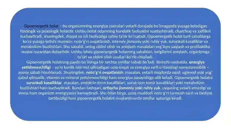 Gipoenergetik holat 3