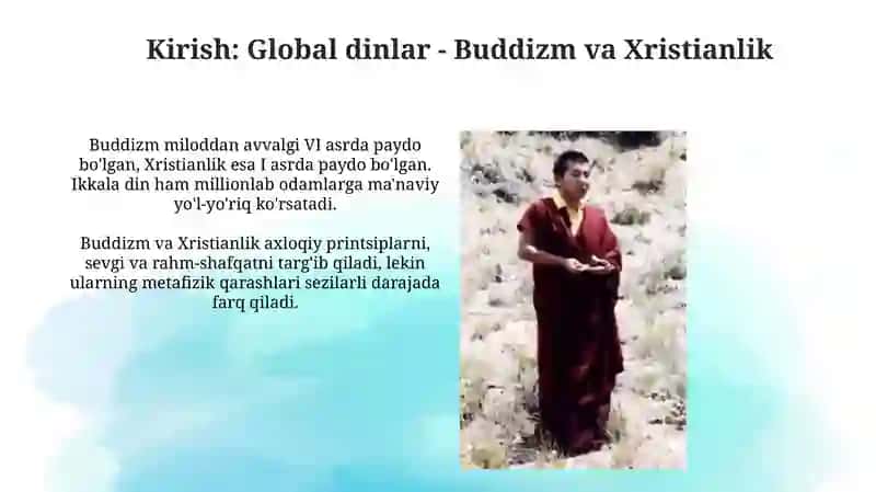 Global dinlar - Buddizm va Xristianlik 3