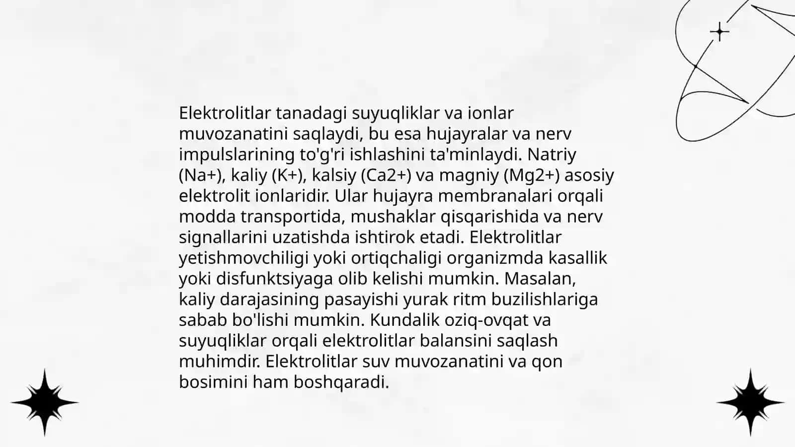 Elektrolitlar va suvning biologik ahamiyati 3