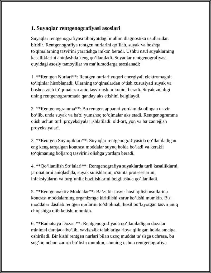 SKELET SUYAKLARNING RENTGENANATOMIYASI 3
