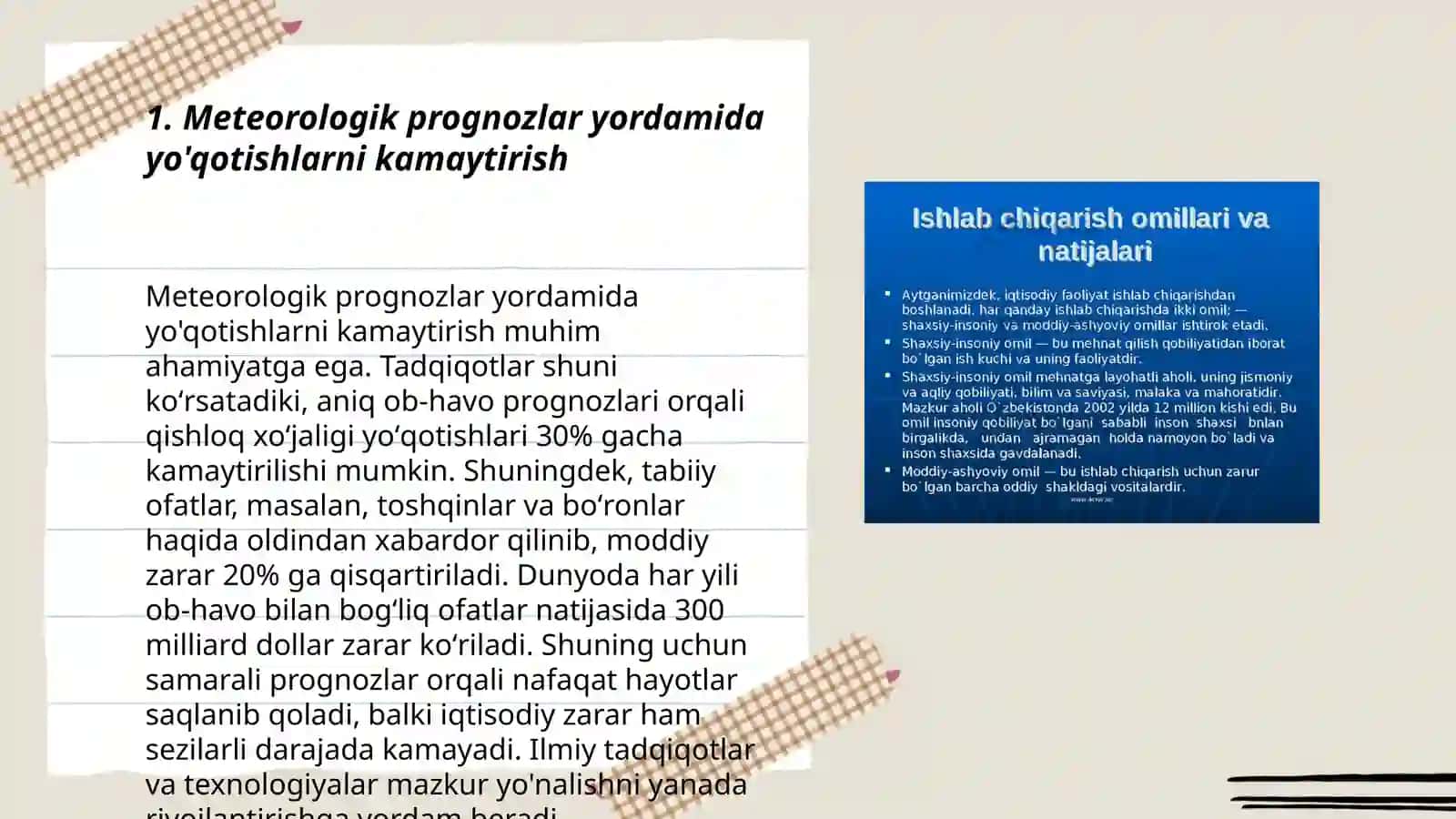 Iqtisodiy va ijtimoiy yo’qotishlarni oldini olish va kamaytirishda meteorologiyadan foydalanish 3