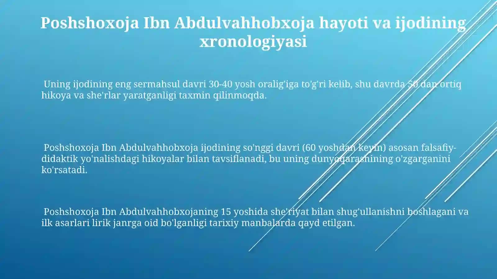 Poshshoxoja ibn Abdulvahhobxoja hikoyatlari tahlili 3