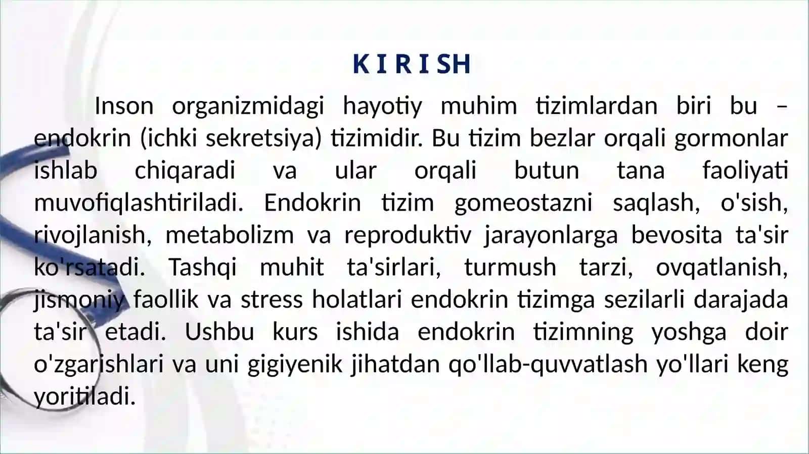 "ENDOKRIN TIZIMINING YOSHGA DOIR
FIZIOLOGIYASI VA GIGIENASI 3