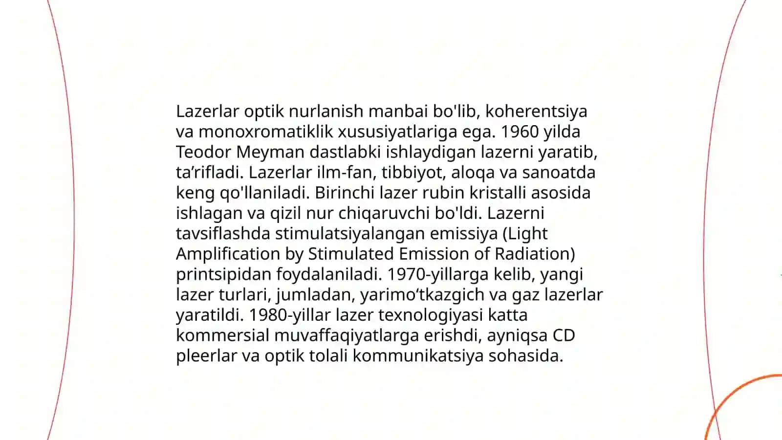 Lazerlar va ularning ishlash prinsiplari 3