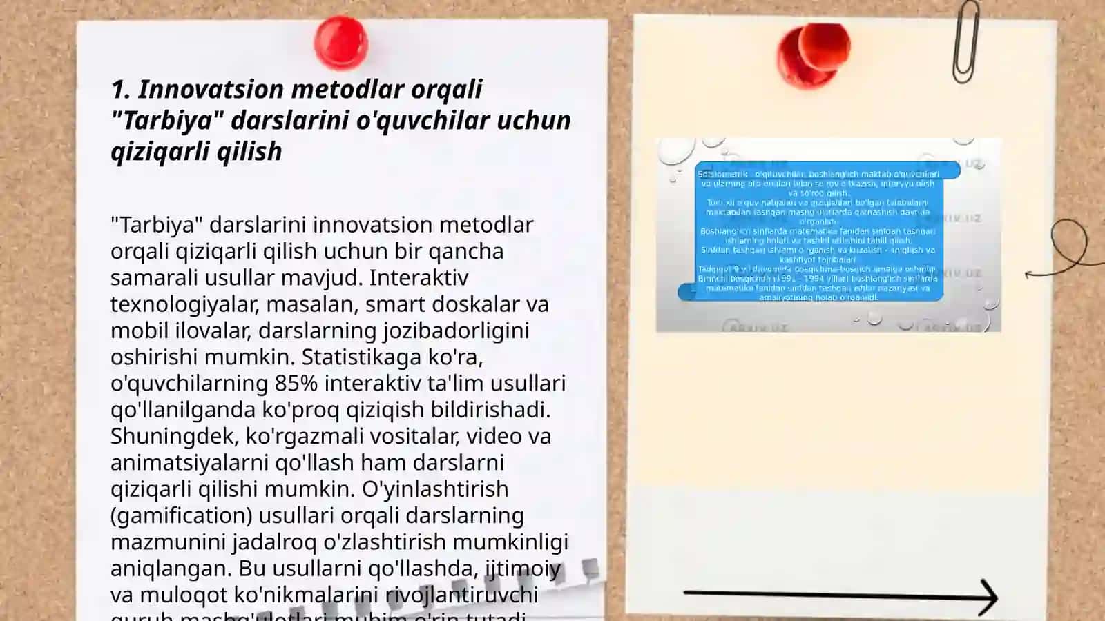 Boshlang'ich sinflarda "Tarbiya" darslarini inovatsion yondashuv asosida tashkil etish 3