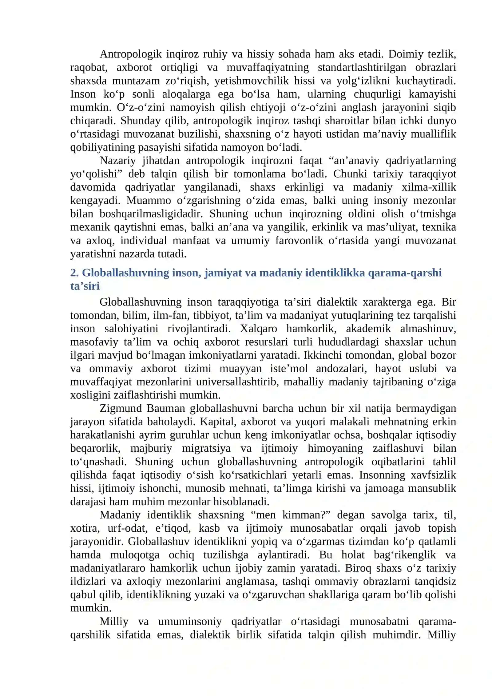 Antropologik inqirozning oldini olishning zaruriyati 3